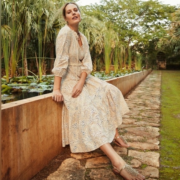 Chico's Dresses & Skirts - Chicos Tiered Ruffle Eyelet Midi Sz L